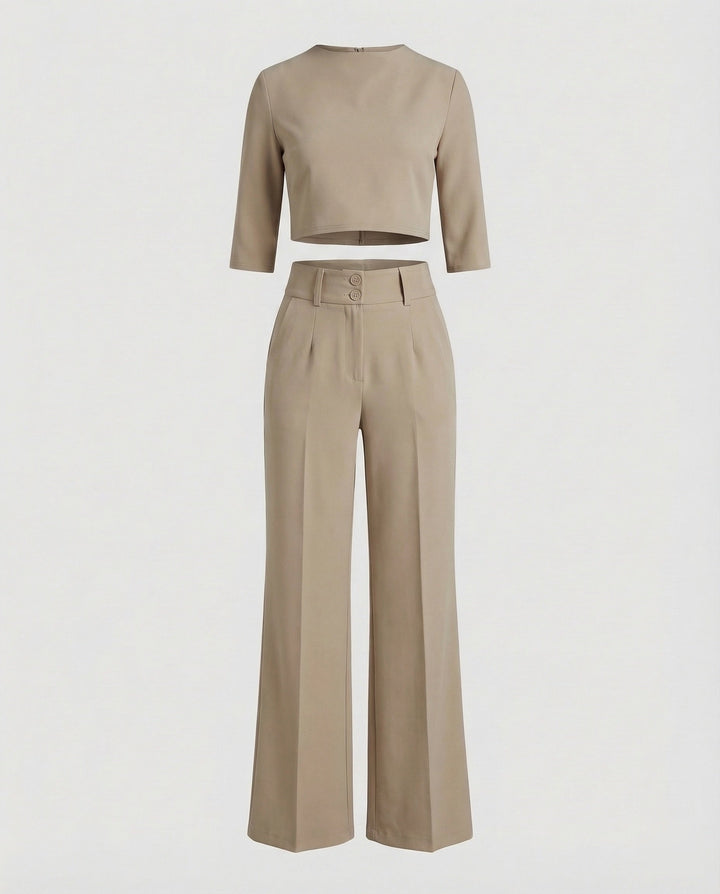 Maiken | Ensemble femme deux pièces crop top et pantalon large