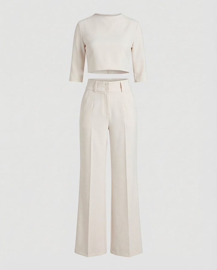 Maiken | Ensemble Femme Top Court Pantalon Large