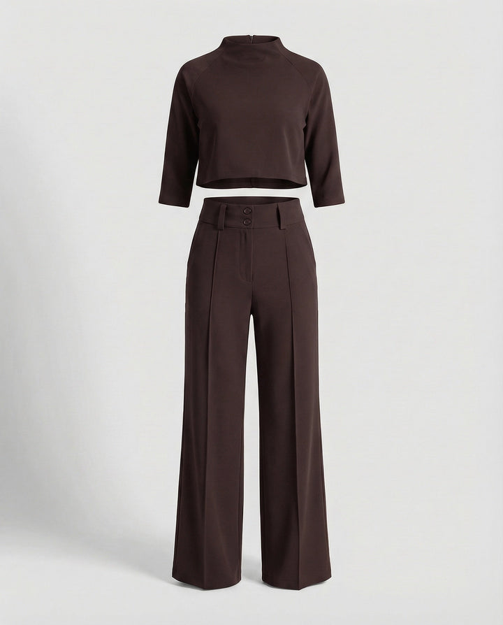Maiken | Ensemble Femme Top Court Pantalon Large