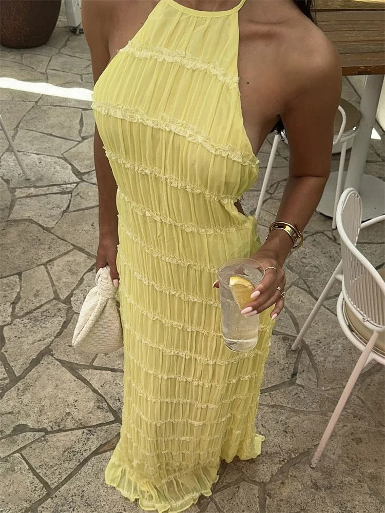 Camilla | Robe maxi avec dos nu pour l'été