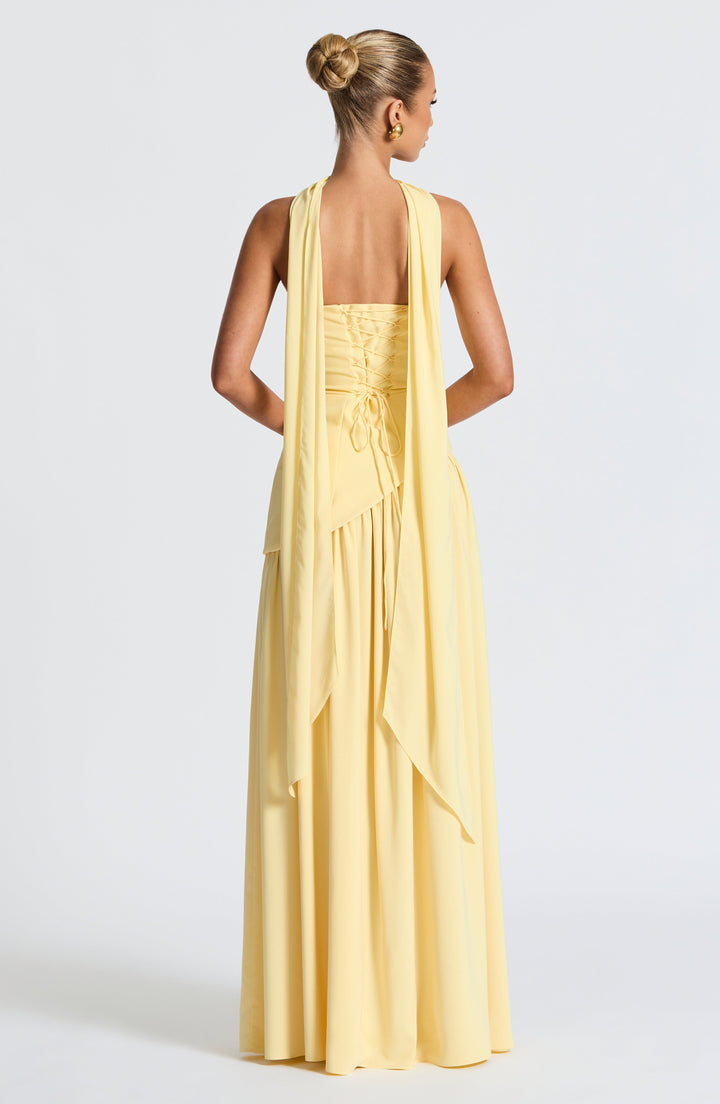 Sonja - Robe de soirée sans manches avec taille asymétrique