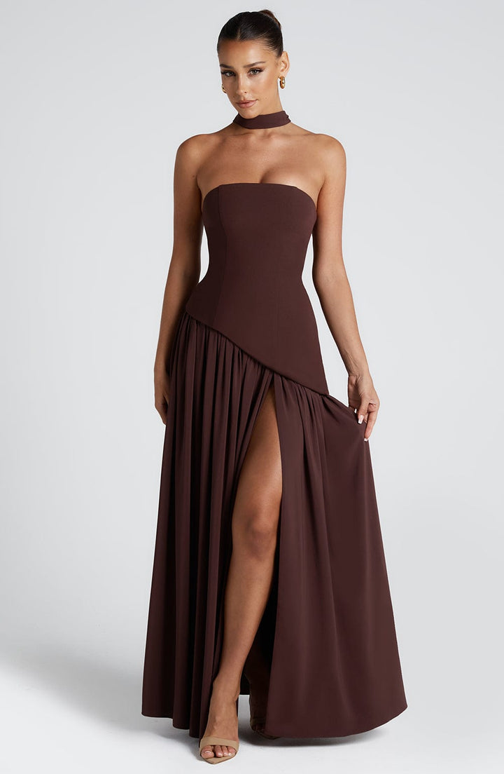 Sonja - Robe de soirée sans manches avec taille asymétrique