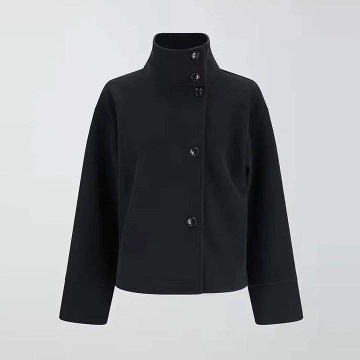 Yvonne | Manteau Court Femme à Boutonnage et Col Montant – Manteau Court Moderne 2026