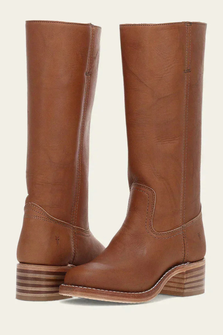 Manuela | Bottes en cuir à talon bloc pour femmes