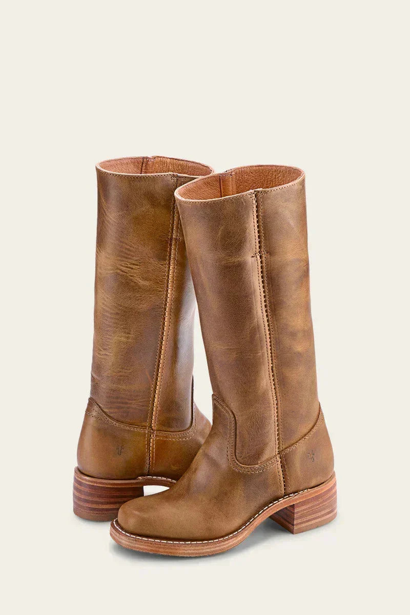 Manuela | Bottes en cuir à talon bloc pour femmes