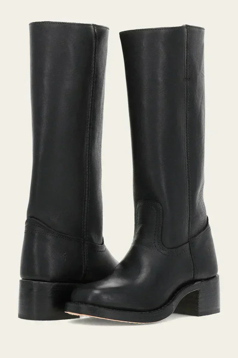 Manuela | Bottes en cuir à talon bloc pour femmes
