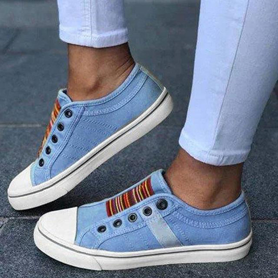 Marlies | Baskets Casual Femme avec Détail Rayé