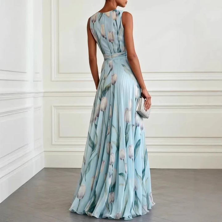 Mathilde | Robe maxi à décolleté en V pour femmes avec motif floral