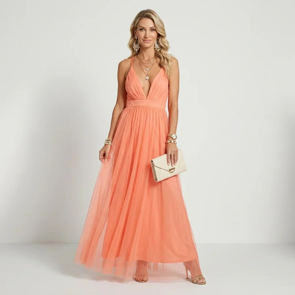 Laura | Robe Maxi A-Ligne Festive pour Femme