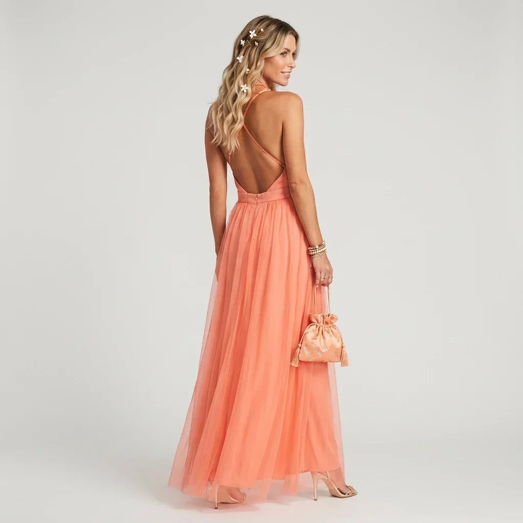 Laura | Robe Maxi A-Ligne Festive pour Femme