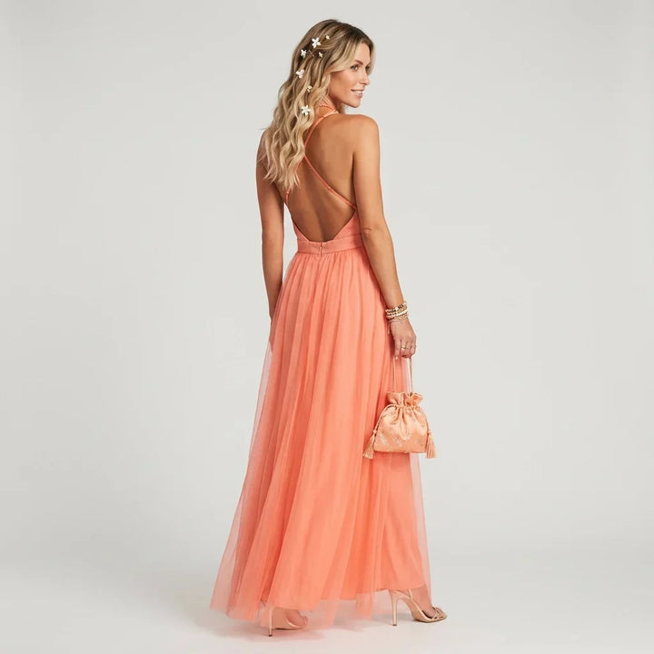 Laura | Robe Maxi A-Ligne Festive pour Femme Invité de Mariage