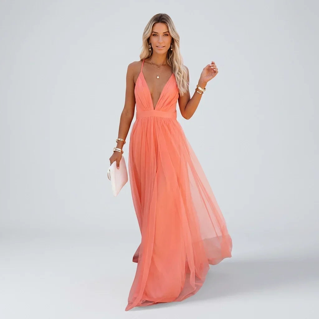 Laura | Robe Maxi A-Ligne Festive pour Femme