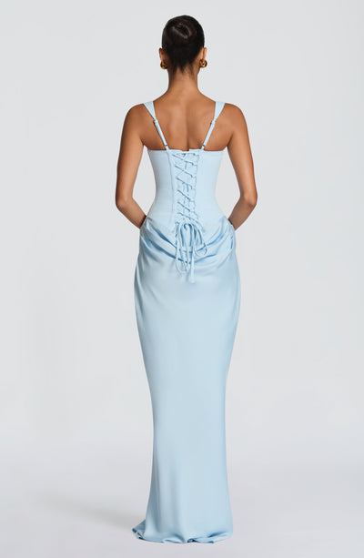 Mia | Robe de Soirée Maxi Drapée Sans Manches pour Femmes