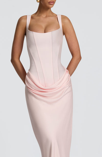 Mia | Robe de Soirée Maxi Drapée Sans Manches pour Femmes