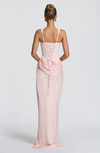 Mia | Robe de Soirée Maxi Drapée Sans Manches pour Femmes