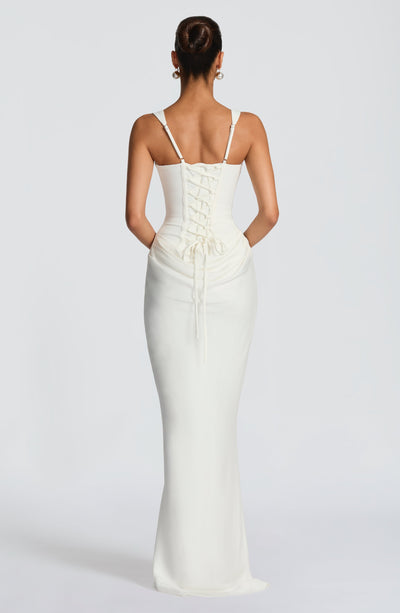 Mia | Robe de Soirée Maxi Drapée Sans Manches pour Femmes