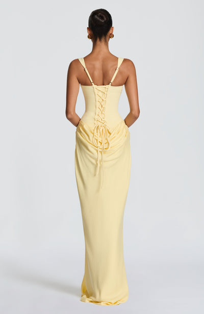Mia | Robe de Soirée Maxi Drapée Sans Manches pour Femmes