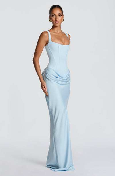 Mia | Robe de Soirée Maxi Drapée Sans Manches pour Femmes