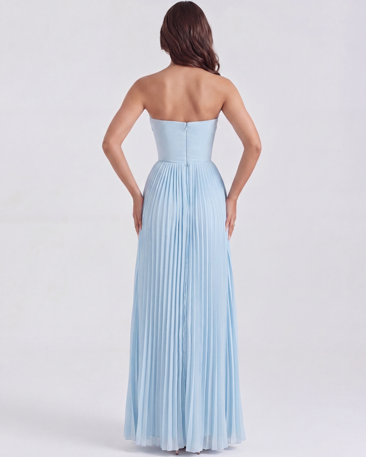 Mila | Robe Maxi Élégante Plissée Sans Bretelles pour Femmes