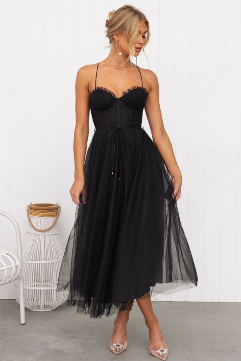 Mirela | Robe en tulle avec corset Midi