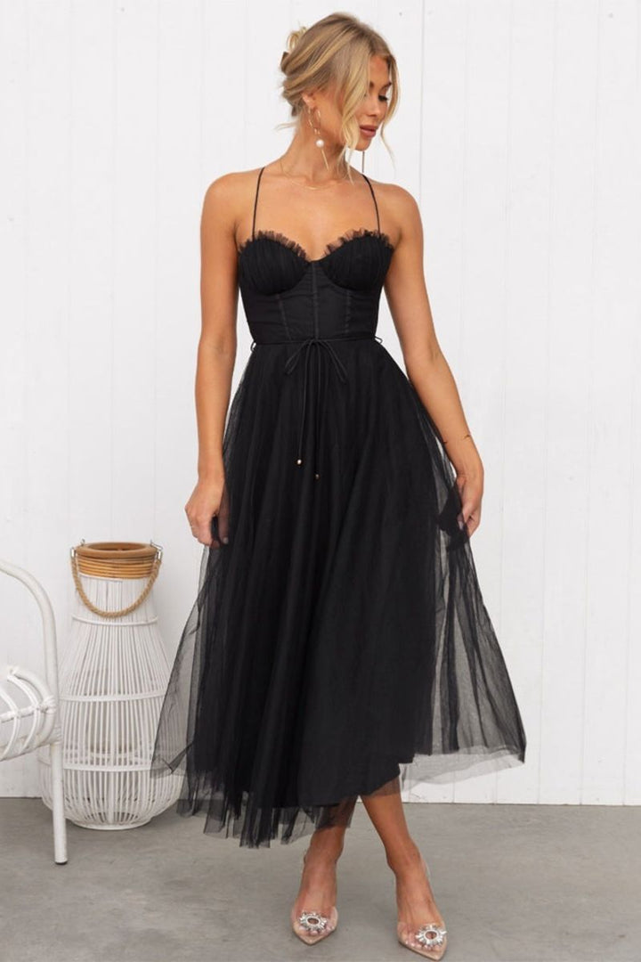 Mirela | Robe en tulle avec corset Midi