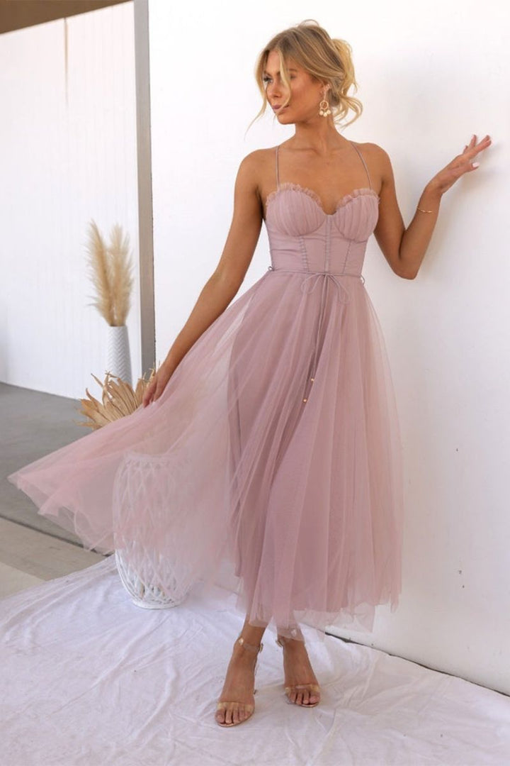 Mirela | Robe en tulle avec corset Midi
