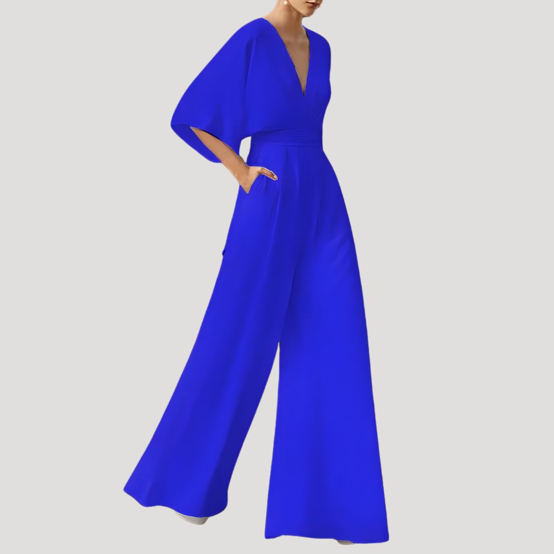 Mirka | Combinaison Femme Pantalon Large Décolleté en V