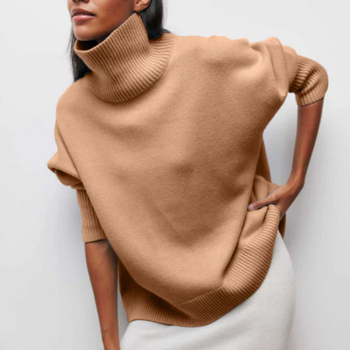Pull moderne en grande taille pour femmes | Col roulé
