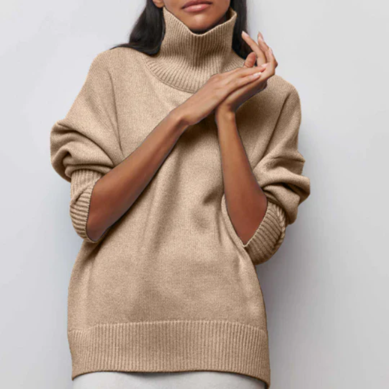 Pull moderne en grande taille pour femmes | Col roulé