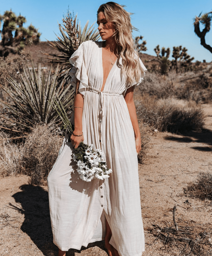 Robe Maxi Alba avec Boutonnage