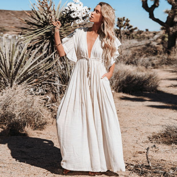 Robe Maxi Alba avec Boutonnage