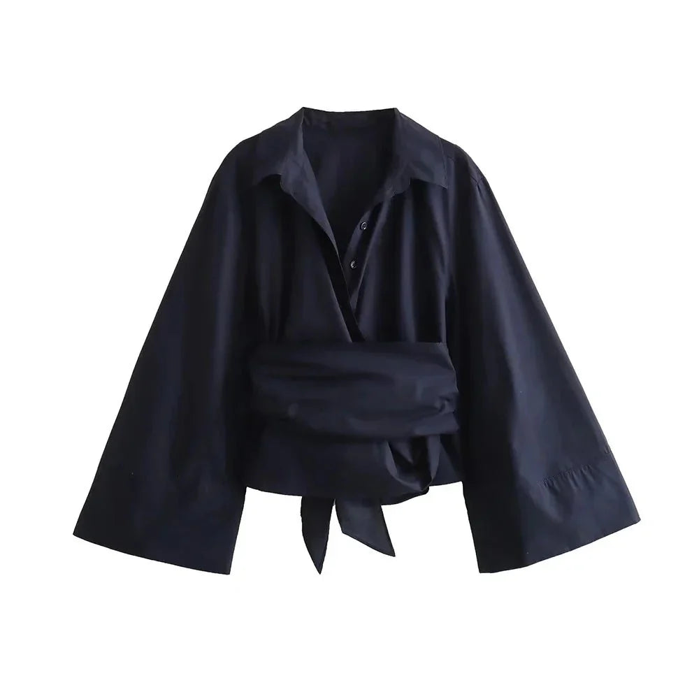 Blouse Kimono Charissa avec large ceinture à nœud