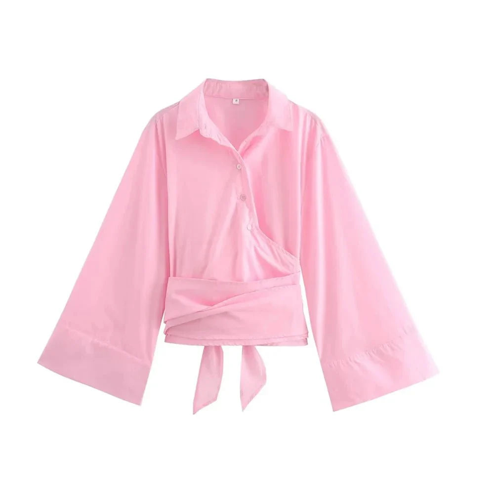 Blouse Kimono Charissa avec large ceinture à nœud