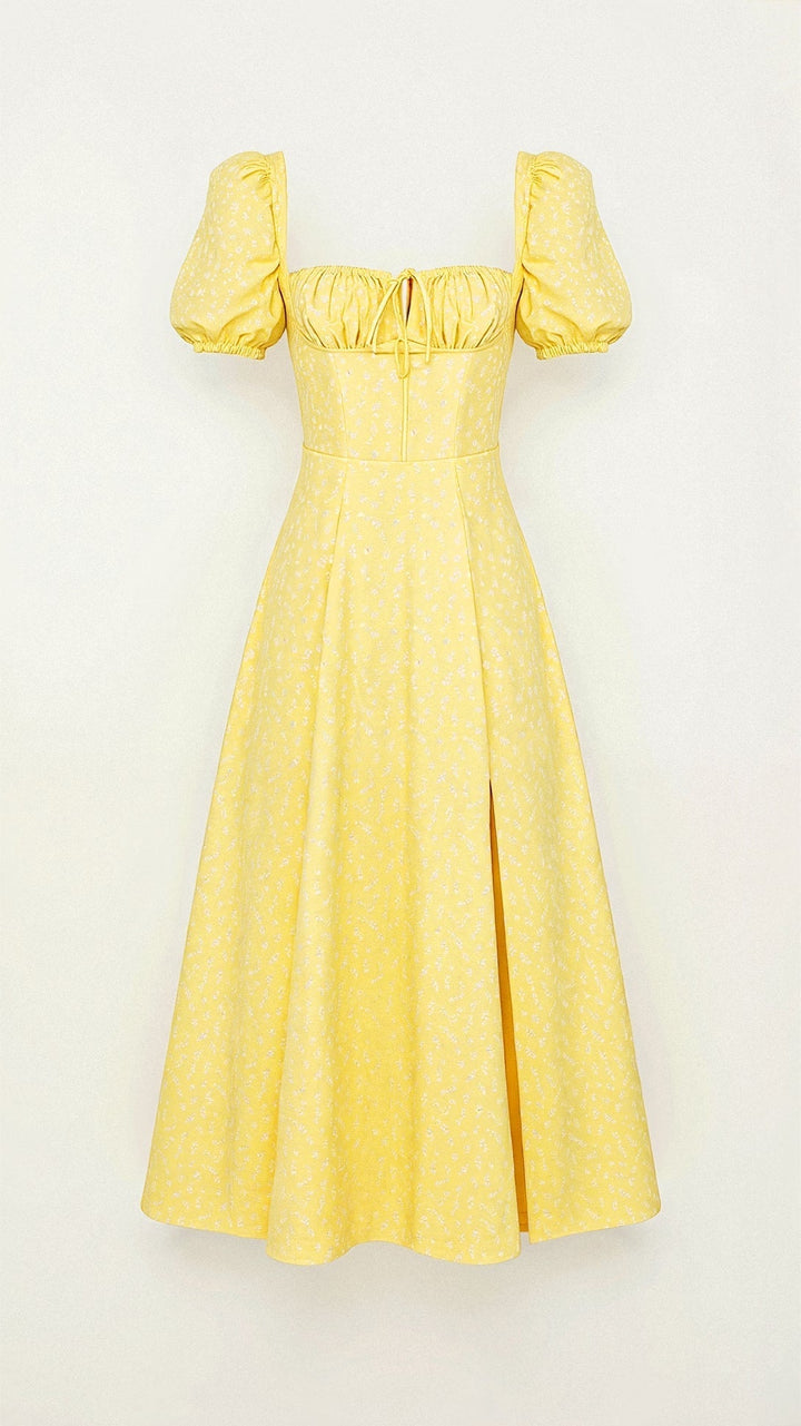 Robe midi Daniela avec décolleté carré
