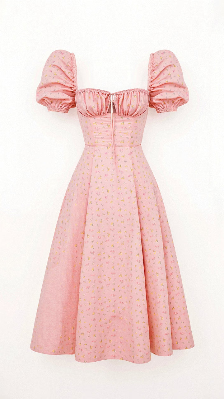 Robe midi Daniela avec décolleté carré