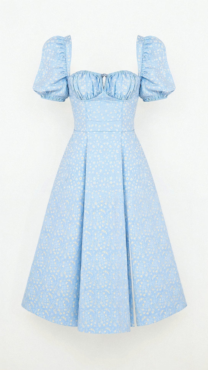 Robe midi Daniela avec décolleté carré