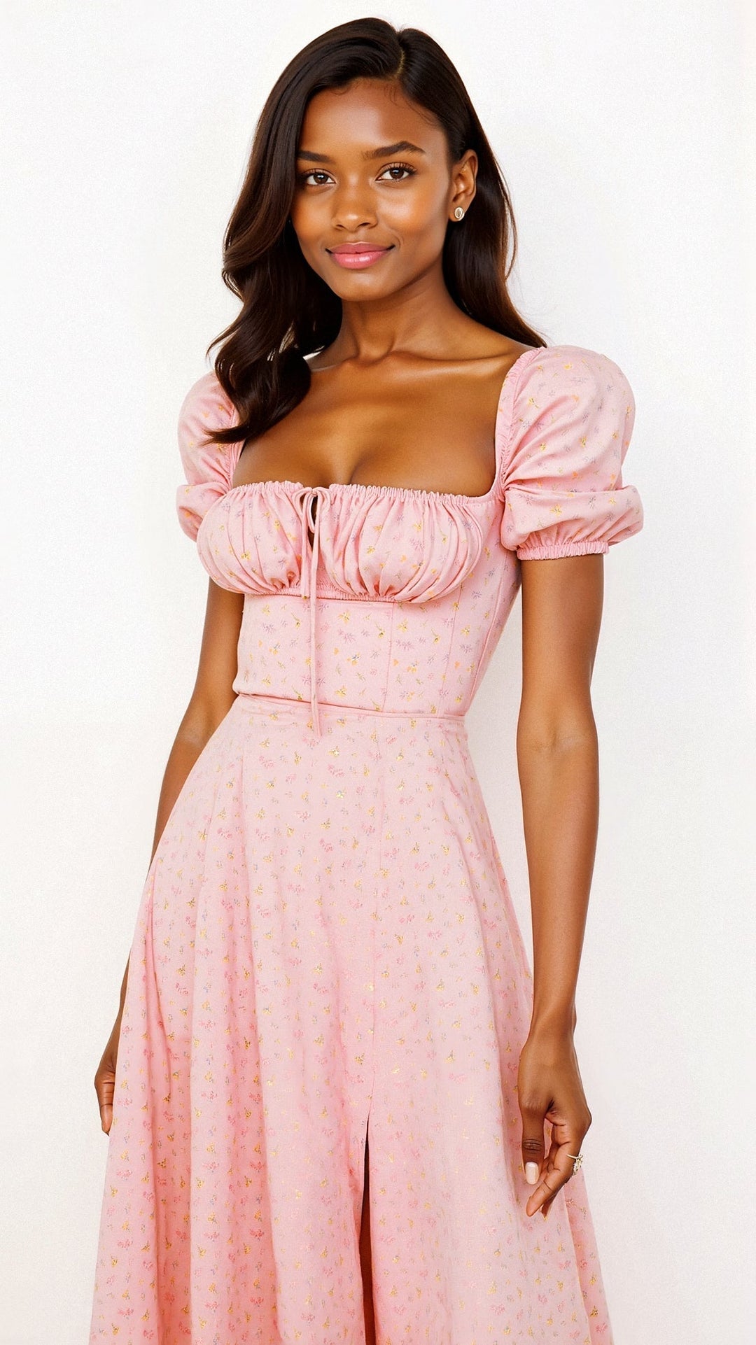Robe midi Daniela avec décolleté carré