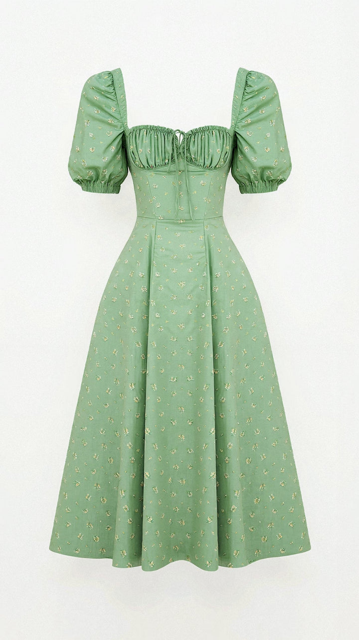 Robe midi Daniela avec décolleté carré