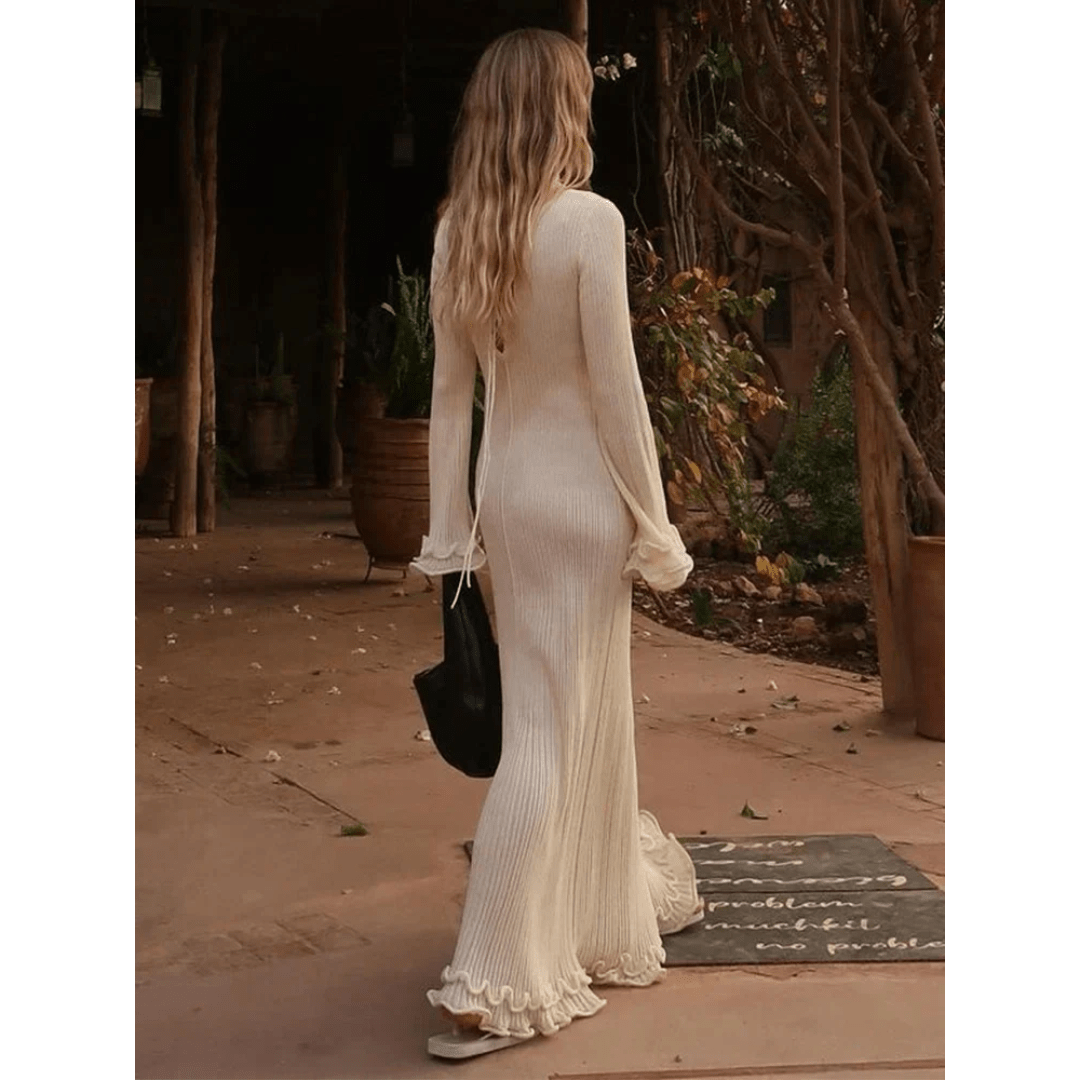 Robe Maxi à Manches Longues Ellasandra