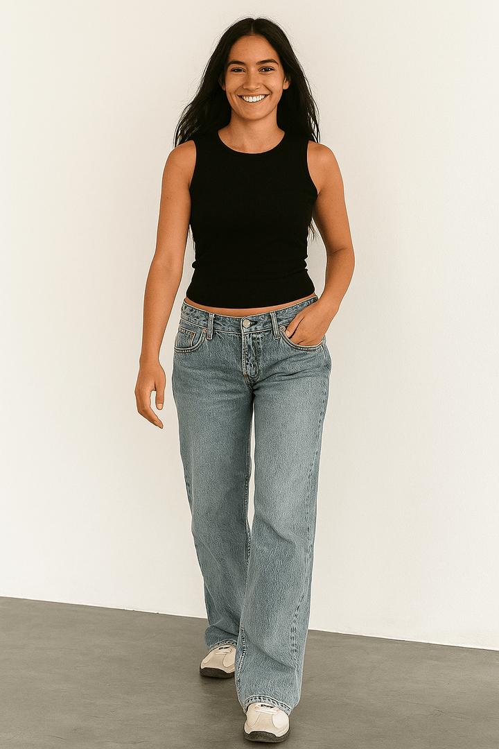 Pantalon en Jean Fenna Taille Haute