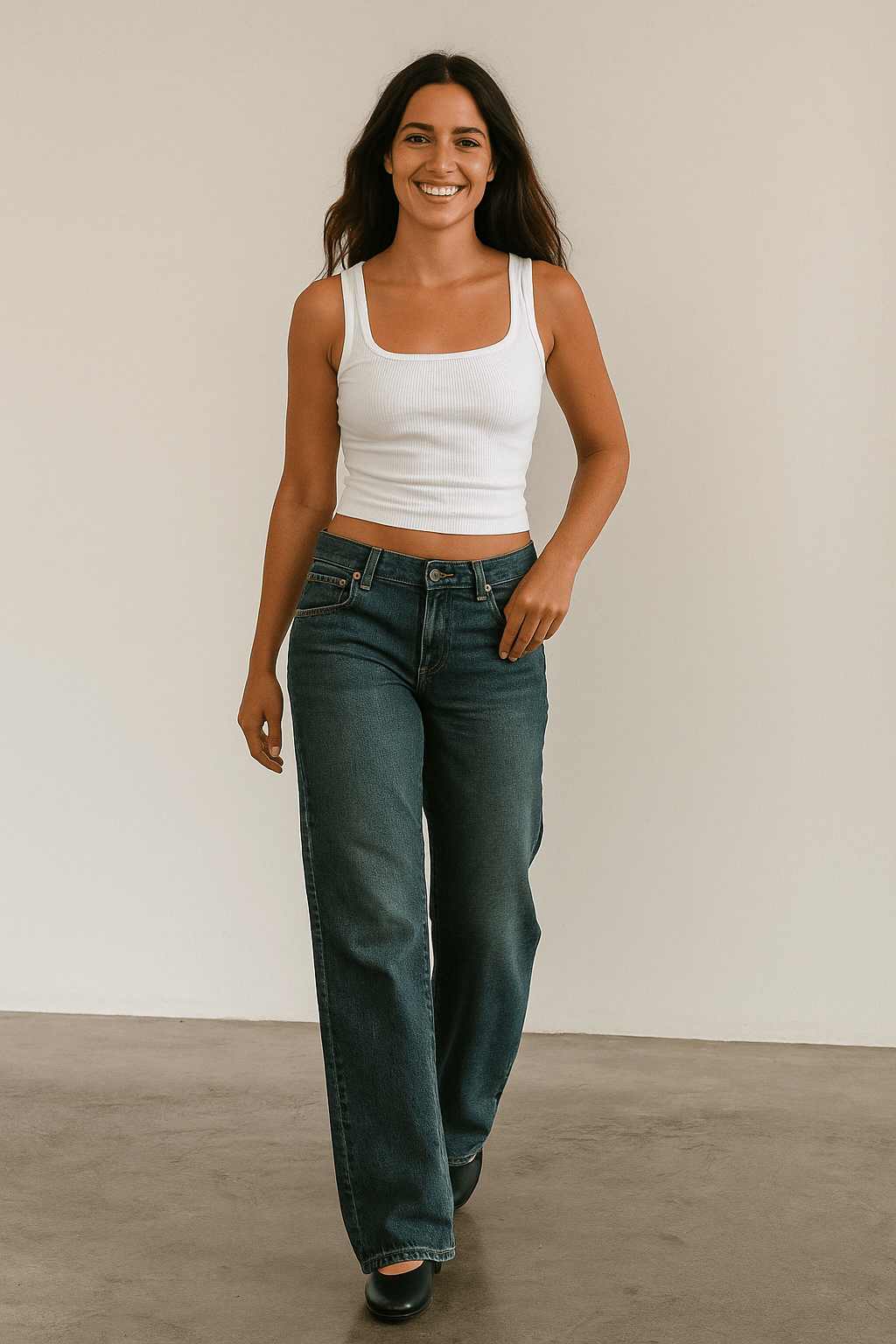 Pantalon en Jean Fenna Taille Haute