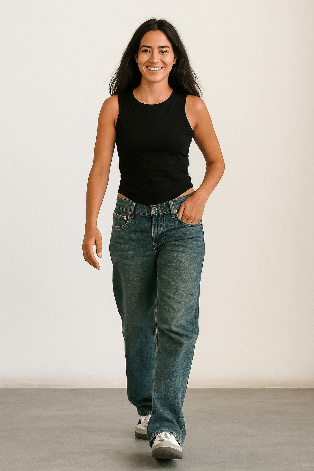 Pantalon en Jean Fenna Taille Haute