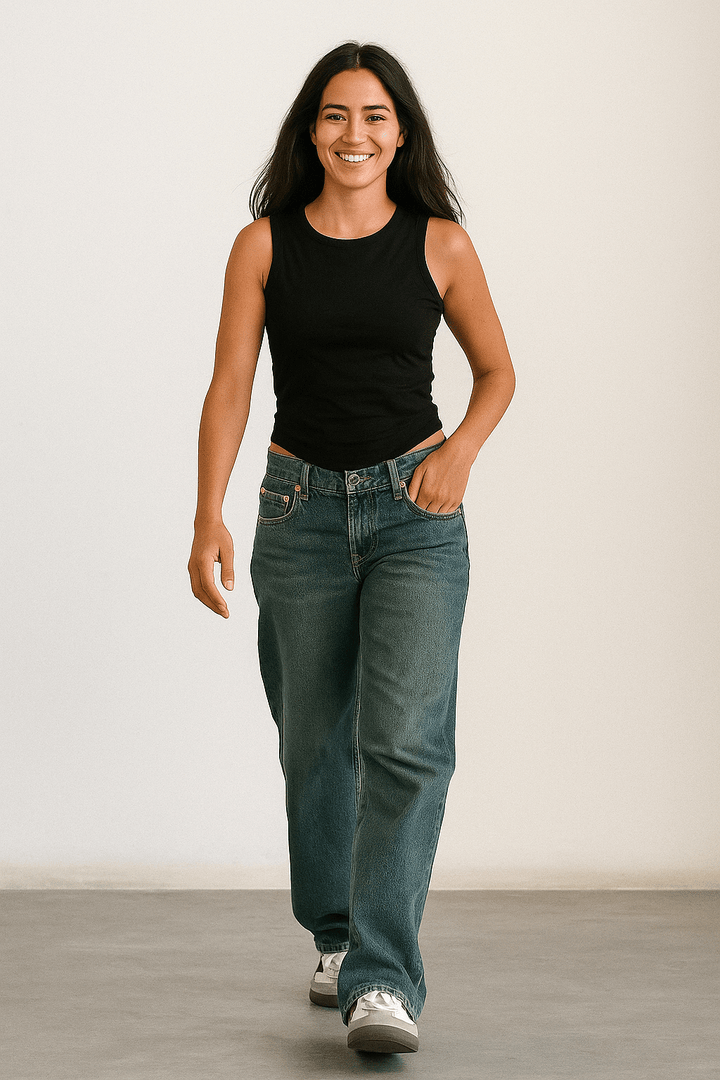 Pantalon en Jean Fenna Taille Haute