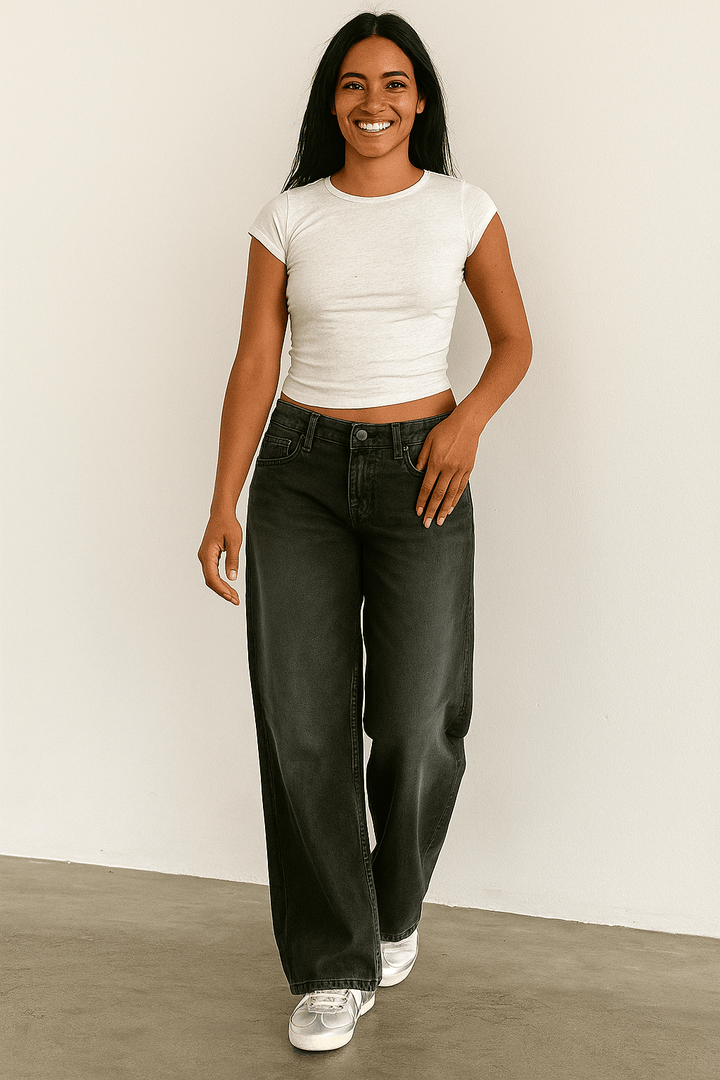 Pantalon en Jean Fenna Taille Haute