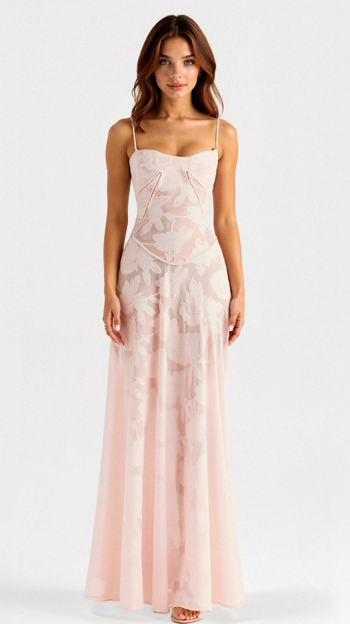 Robe Maxi Transparente Fleurie Hannah