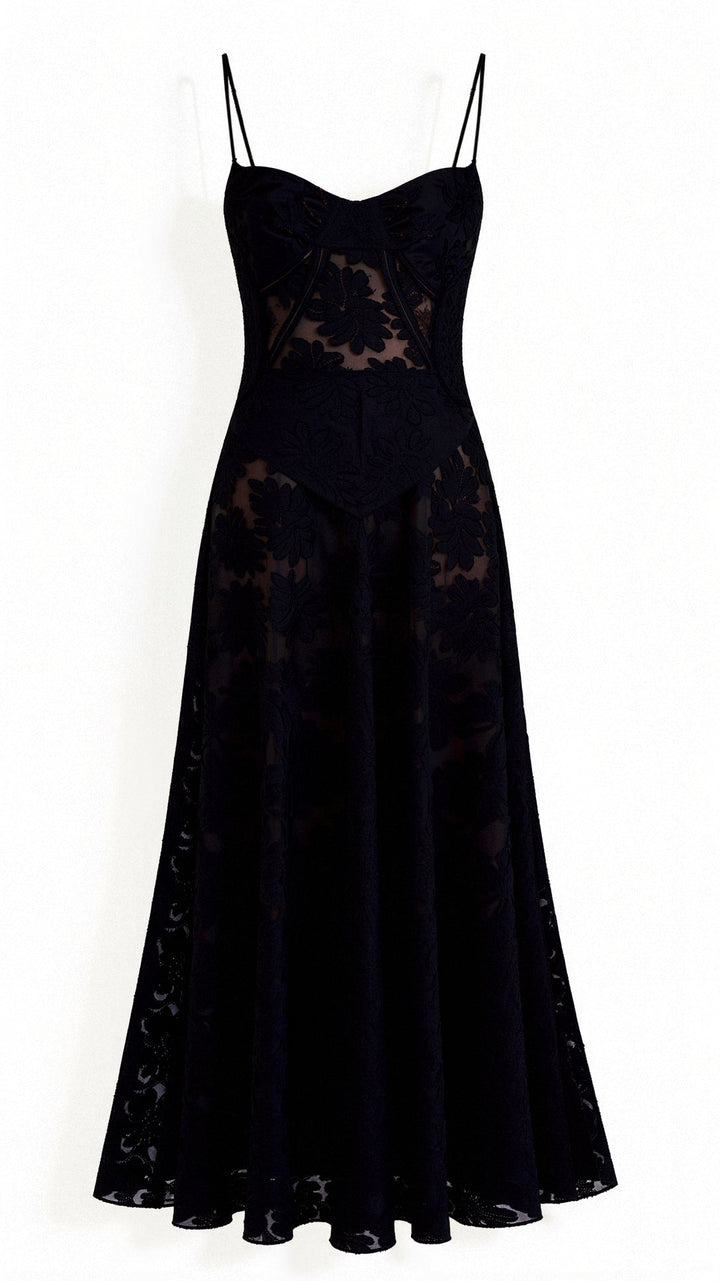 Robe Maxi Transparente Fleurie Hannah