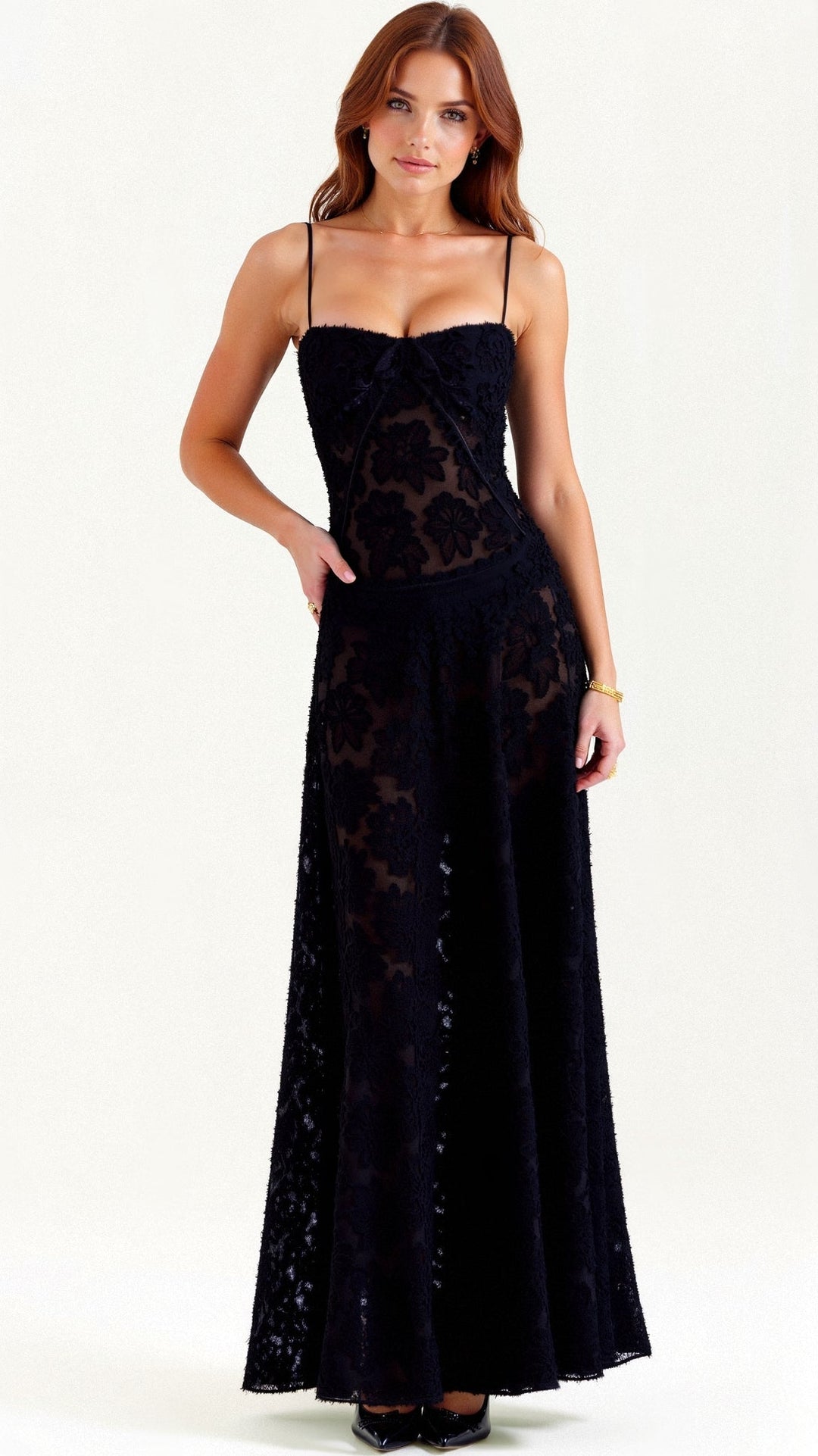 Robe Maxi Transparente Fleurie Hannah