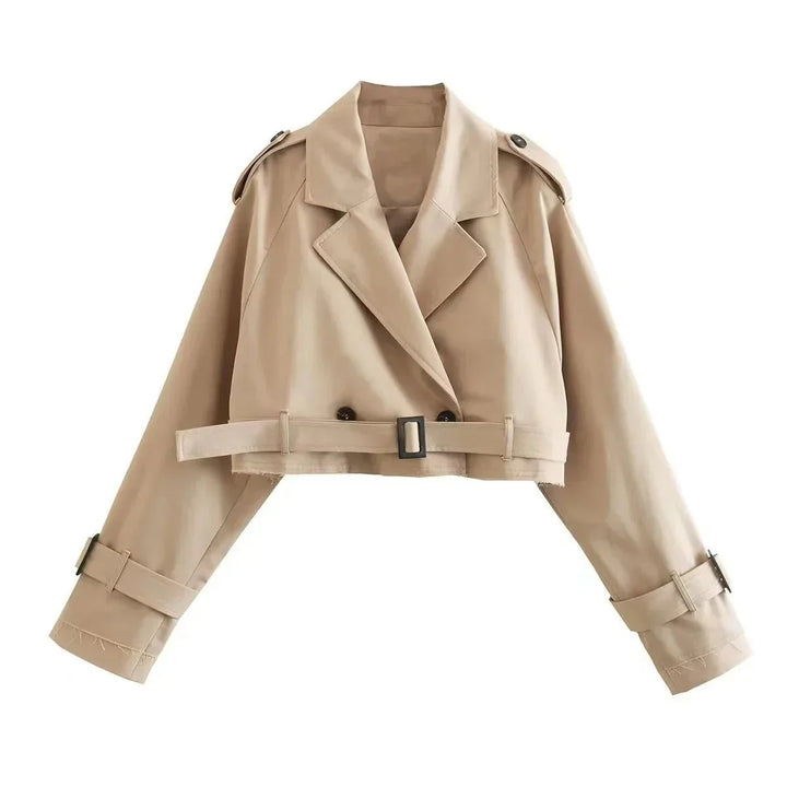 Manteau Trench Court Stylé pour Femmes