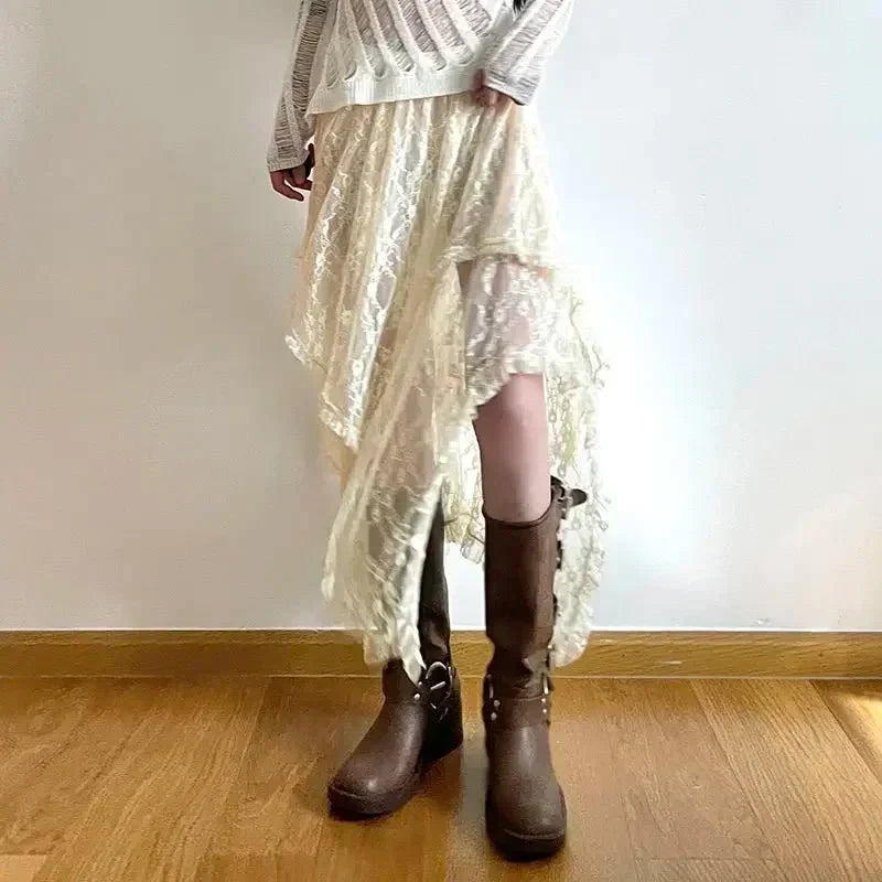 Jupe Maxirock Juliette Asymétrique en Dentelle
