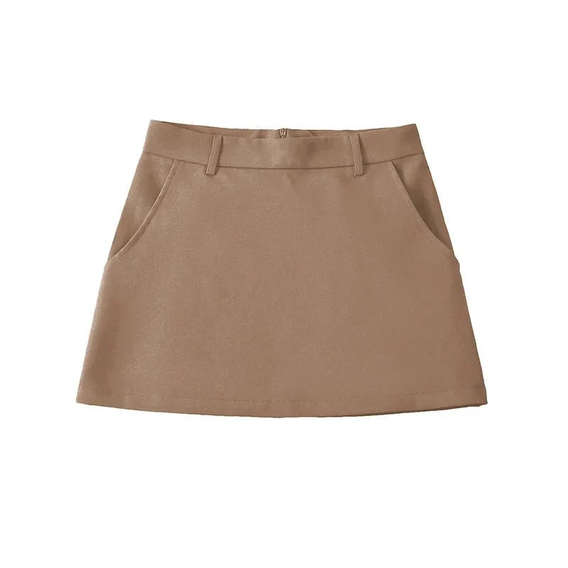 Jupe Mini Karla A-Ligne avec Poches